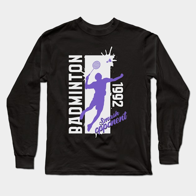 Badminton Design Gift Long Sleeve T-Shirt by GrafiqueDynasty